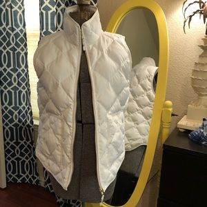 J. Crew White Puff Vest